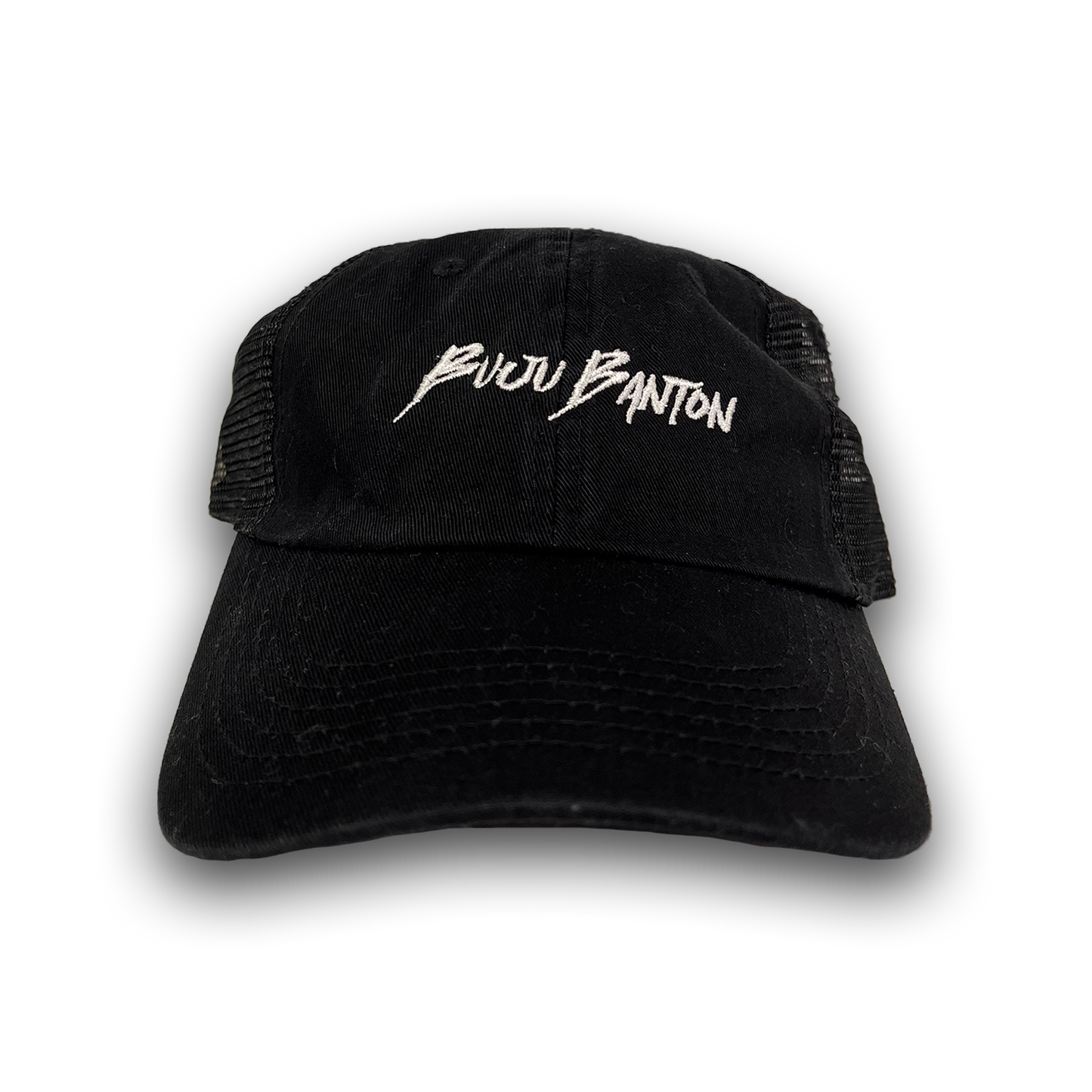 Black Trucker Hat w/ White Logo