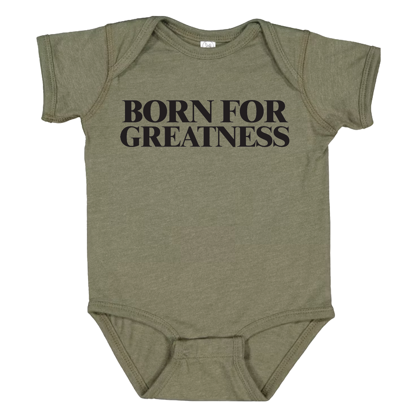 Born For Greatness Vintage Military Green Onesie