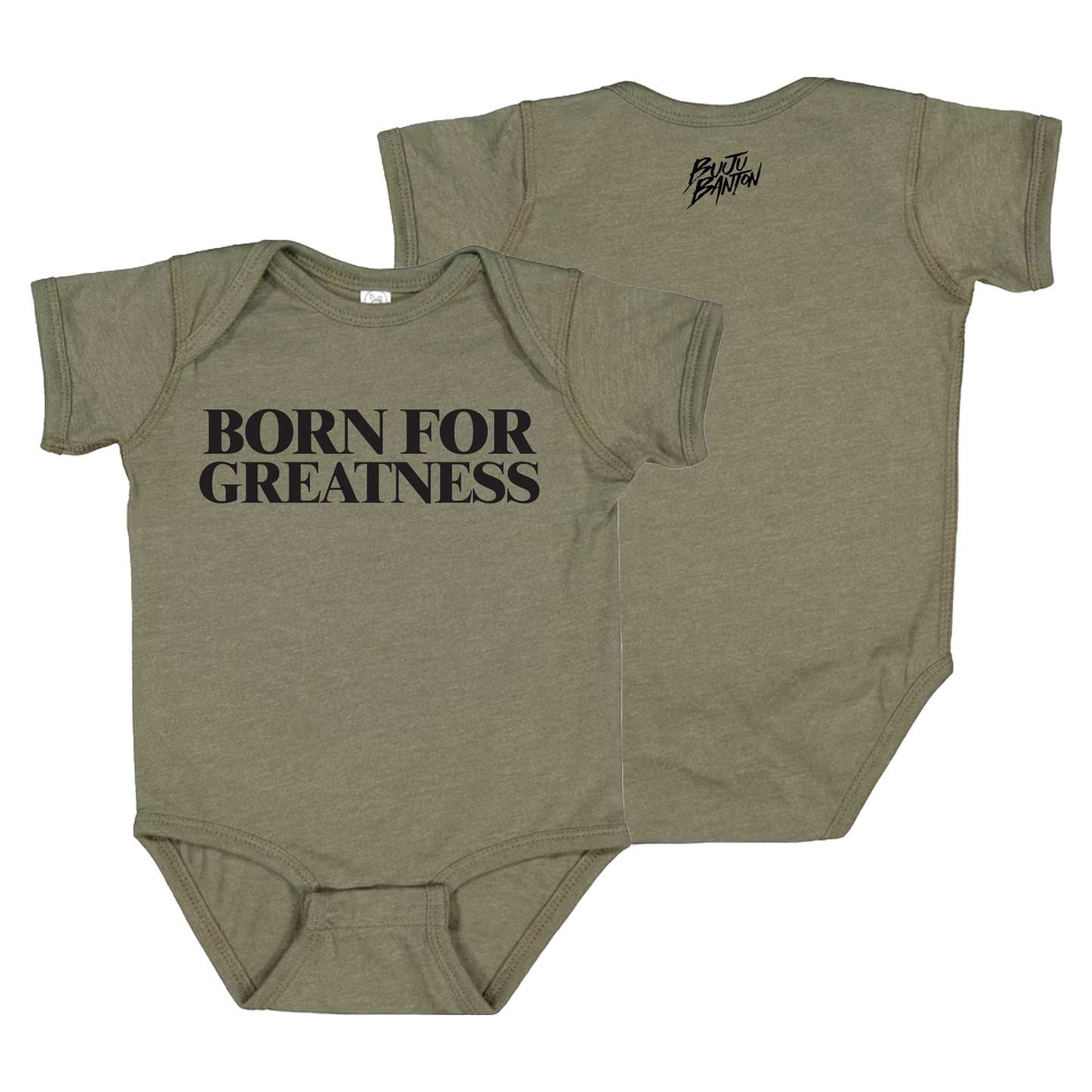 Born For Greatness Vintage Military Green Onesie